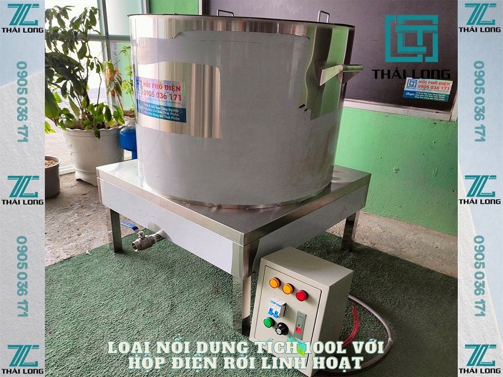Nồi hủ tiếu nấu bằng điện dung tích lớn 100L